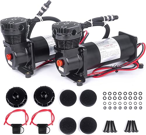 Miniatura 9 de Compresor de Aire de 200 PSI 1/4 NPT de Servicio Pesado para Tren/Camión/Coche 12V PLATA, Compresor de Suspensión de Aire para Tren de 1/4 NPT de