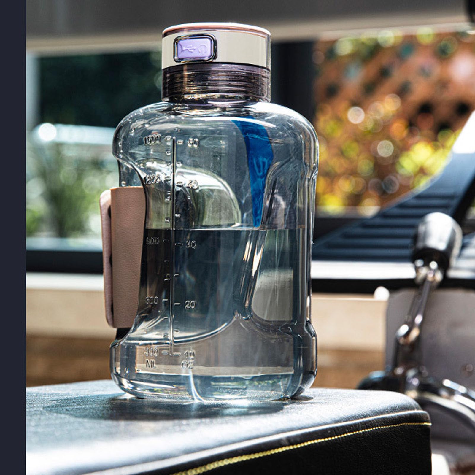 1,5 L Hydrogen Water Bottle, Générateur de Bouteille D'eau D'hydrogène Portable avec Technologie SPE PEM, Bouteille D'hydrogène Rechargeable de 1500 Ml ou Voyage à (Noir frêne)