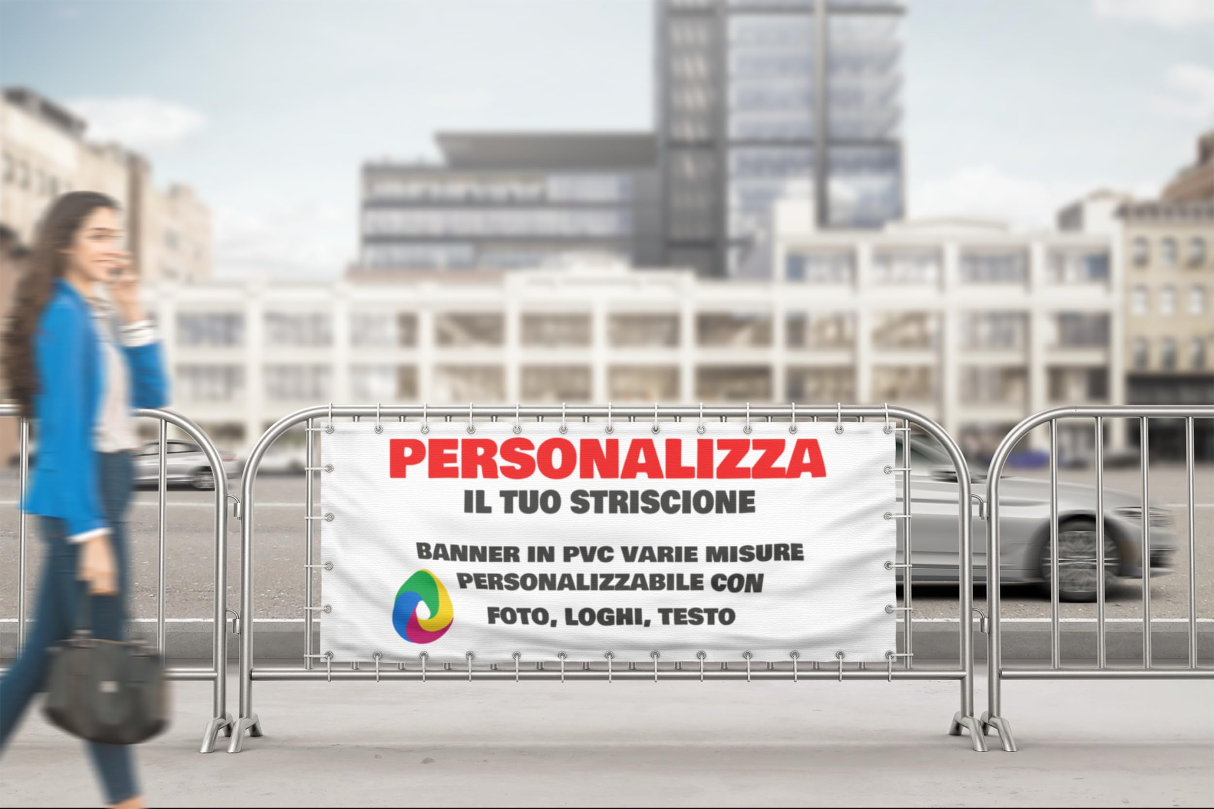 Striscione PVC Attenzione Lavori Cura Alberi, Con Occhielli, Cartello Segnaletico Per Aree Forestali E Cantieri (Varie Varianti)