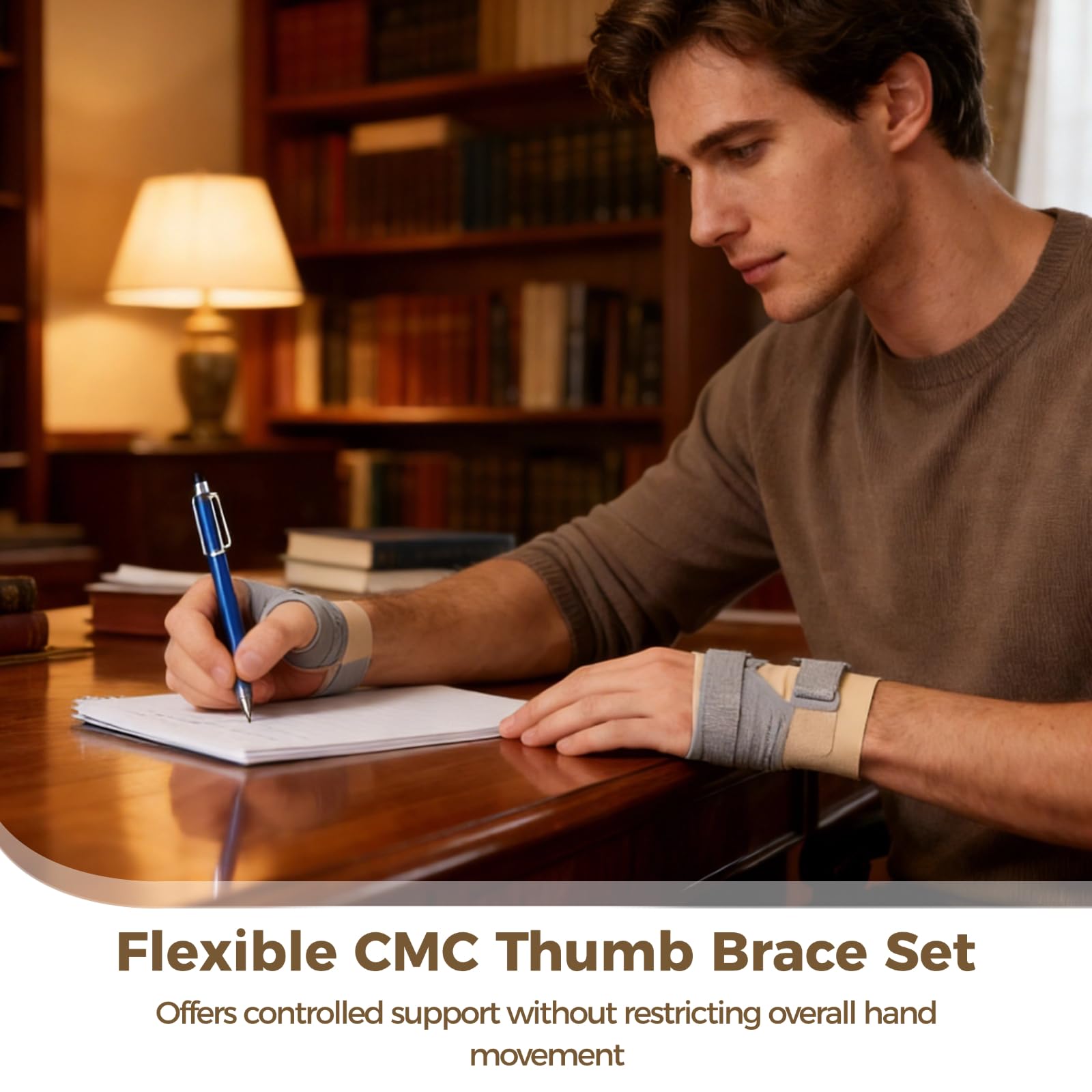 1 Paar flexible CMC Daumenbandage, Daumenstütze zur Fixierung des CMC Gelenks, verstellbare Daumenhülle mit integrierter Metallstütze, bequeme Daumenstabilisierung für Damen und Herren