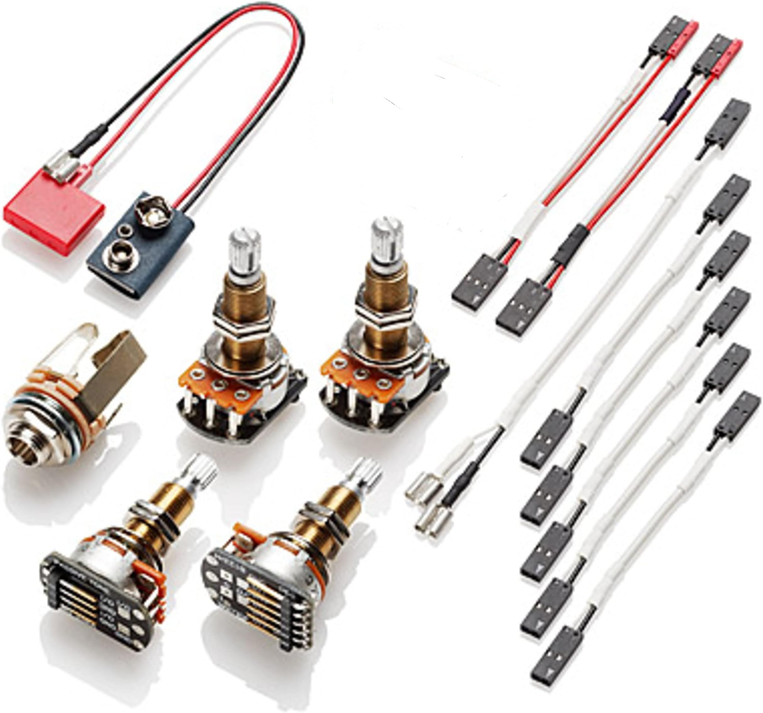 1-2 Pickup Conversion Wiring Kit Solderless Long Shaft (Les Paul) 19mm