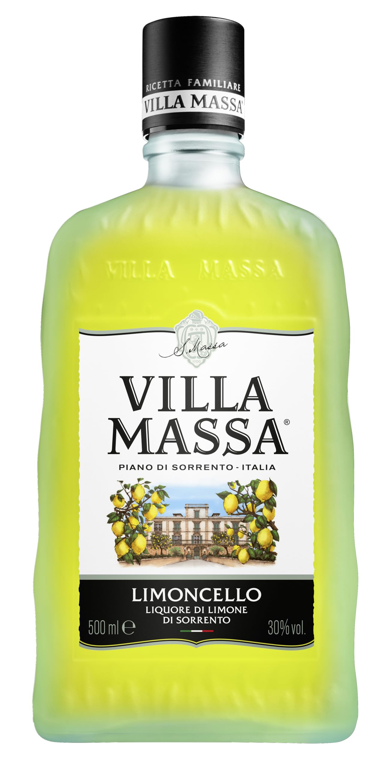 villamassa Limoncello, 50cl, 30% ABV, Italian Liqueur Produced in Sorrento following Traditional Artisanal Process, with Handpicked Sorrento Lemons