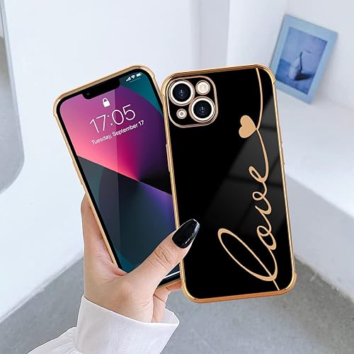 Miniatura 2 de LCHULLE Funda compatible con iPhone 13 para mujeres y niñas, bonito diseño de corazón de amor, cubierta de TPU suave a prueba de golpes, protección