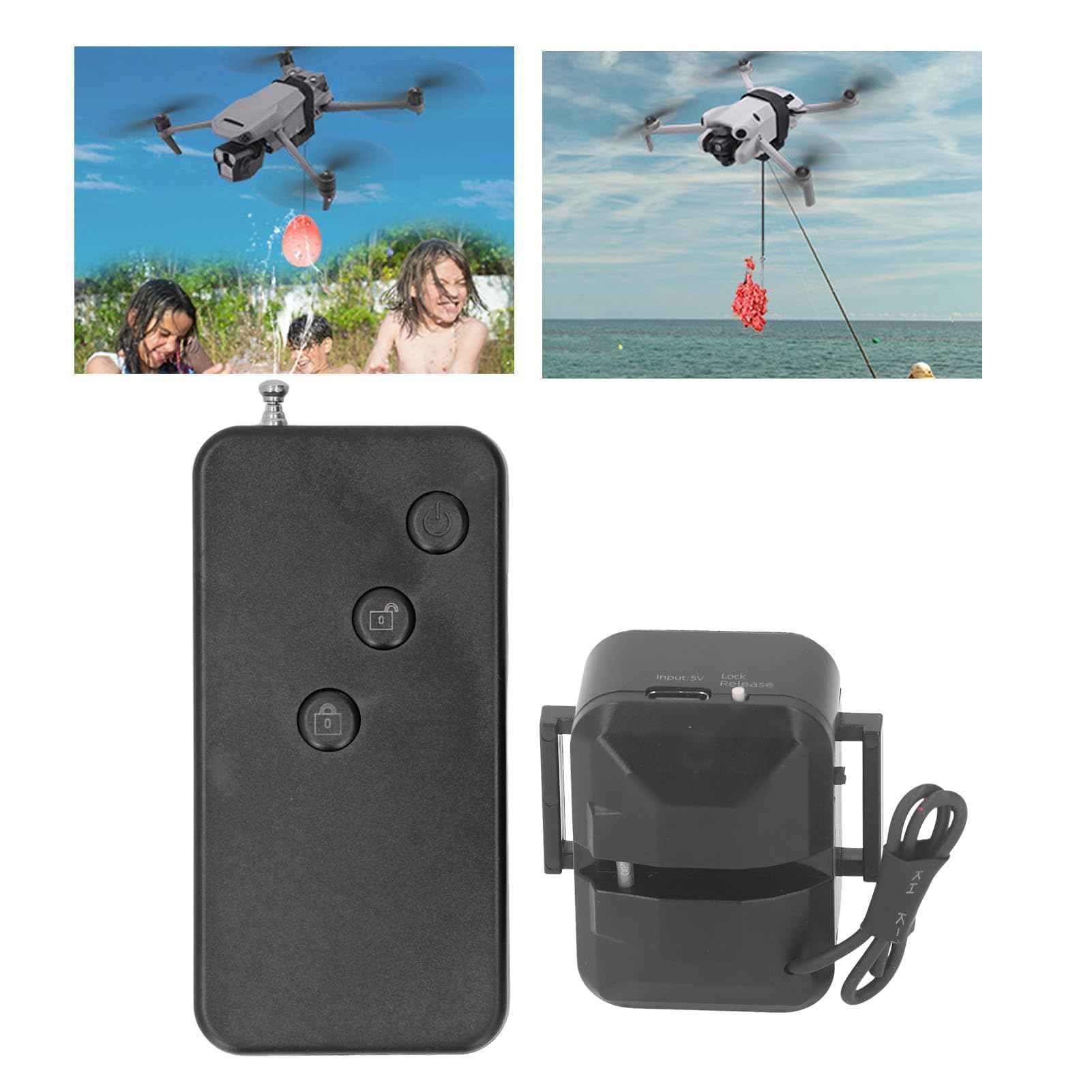 VBESTLIFE di Rilascio del Carico Utile del Drone, di Lancio del Carico da 1 kg per2 3 Mini 4 PRO Air 3 con Portata Remota di 500 M