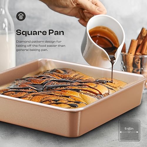 Miniatura 3 de Juego de 8 sartenes para hornear, juegos de utensilios para hornear para cocinar antiadherentes, juego de bandejas para hornear, bandejas para