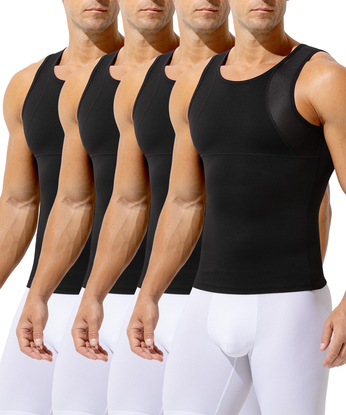 Casey Kevin Compression Shirt Men Slimming Muscle Men's Compression Tank Top Undershirts Hide Gynecomastia Moobs Shapewear