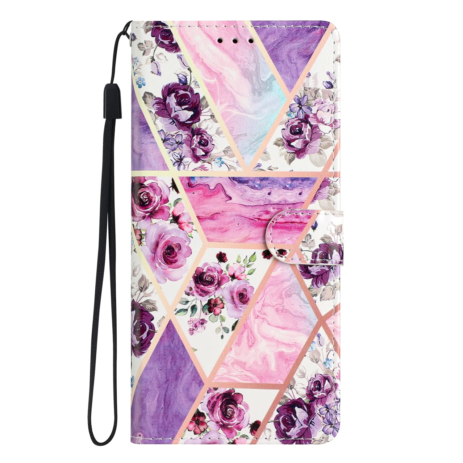 Thoankj iPhone XS Max Case Flip Shockproof PU Leather Wallet Cover with Stand Magnetic Card Holder TPU Bumper Folio Slim Fit Protective Phone Case for iPhone XS Max Purple Floral