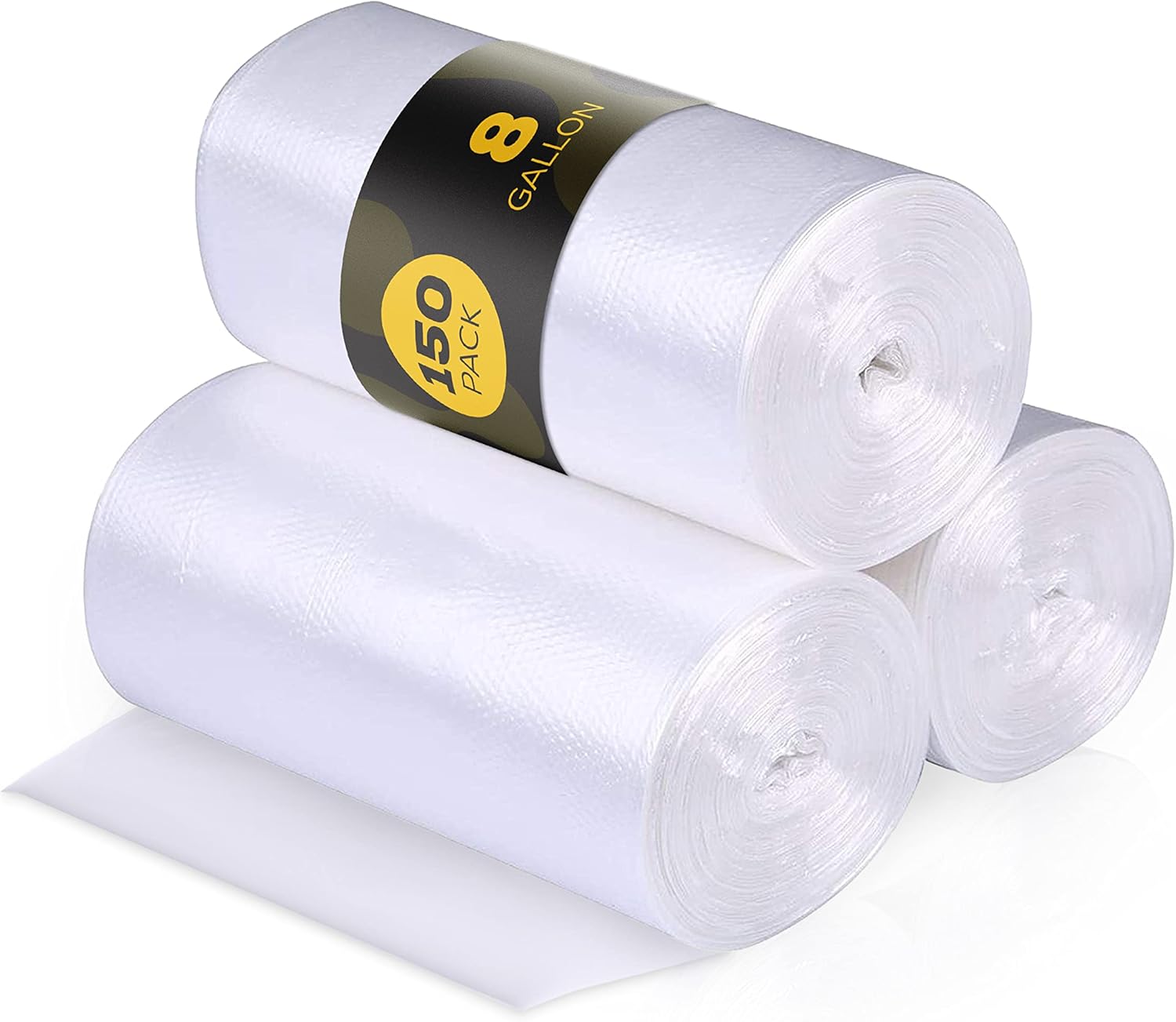 4 Gallon Trash Bags - 300 Small Mini Garbage Bags | 17" x 18" Clear Waste Basket Trash Bags | Bulk Plastic Bathroom Trash Can Liners