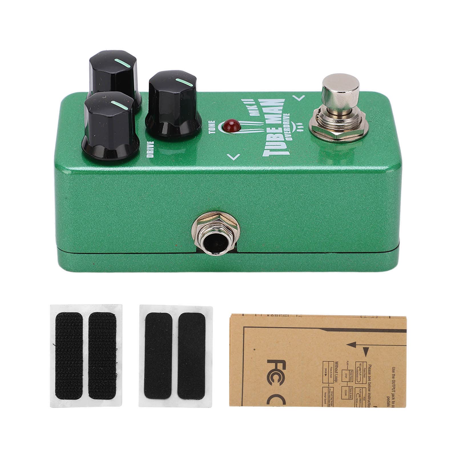 Pedale effetto per chitarra TUBE MAN Overdrive Mini accessorio per strumento regolabile Verde Qualità professionale Suono caldo e naturale per chitarristi elettrici Guscio in