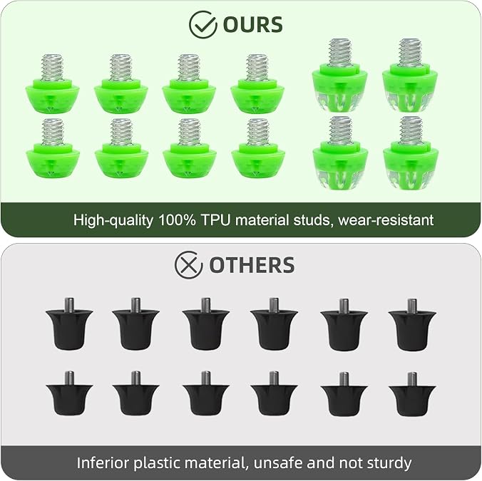 13PCS Soccer Cleat Studs for adidas,M6 Thread (6mm) Detachable TPU Replacement Spikes with Aluminum Wrench,for Firm/Soft Ground Boots,NOT for Traxion