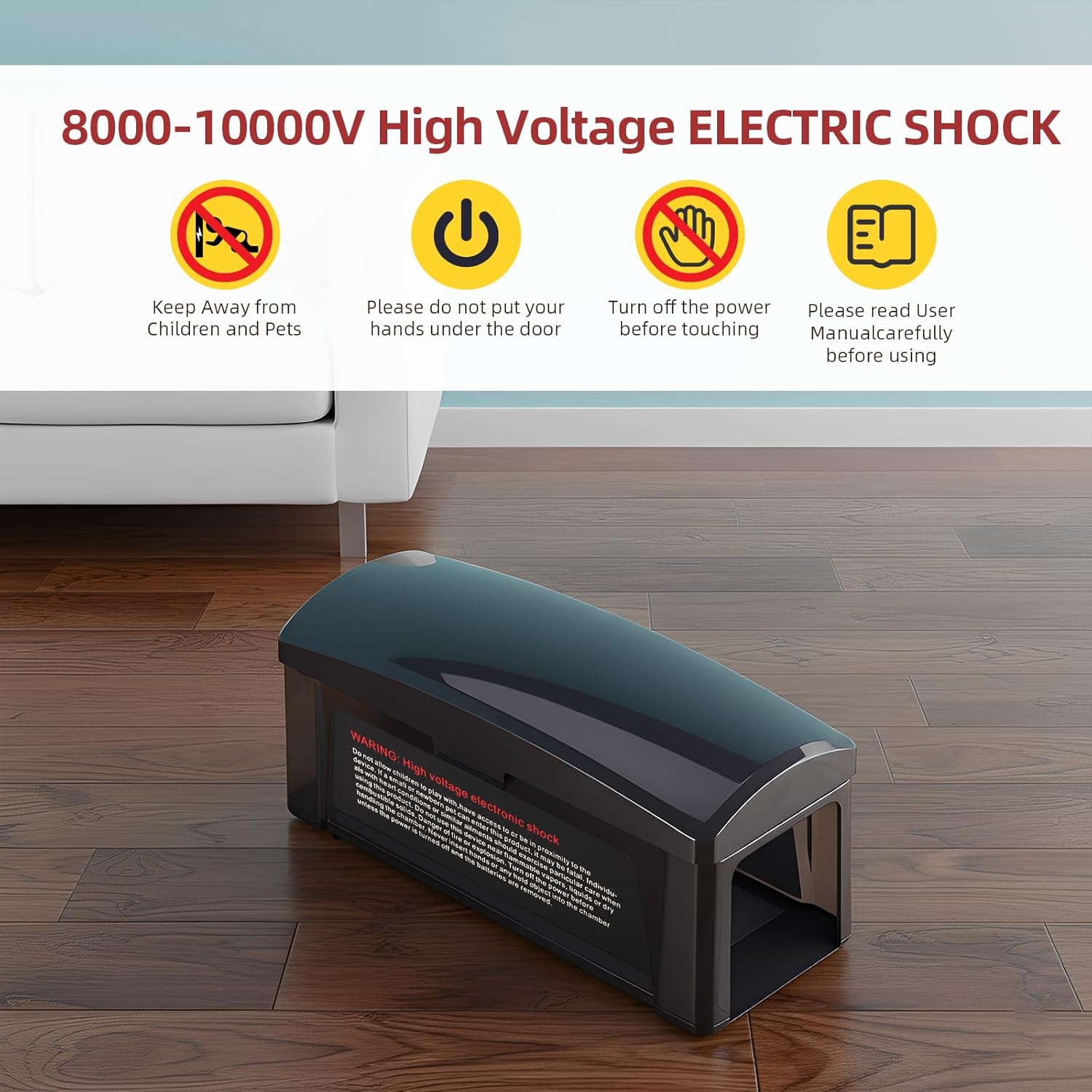 2026 Transparent Electric Mouse Trap Zapper with Powerful Voltage,Effective Electronic Mouse Traps Indoor for Home,No-Touch Disposal,Reusable Mice Catcher for Kitchen,Living Room,Garage (1Pack)