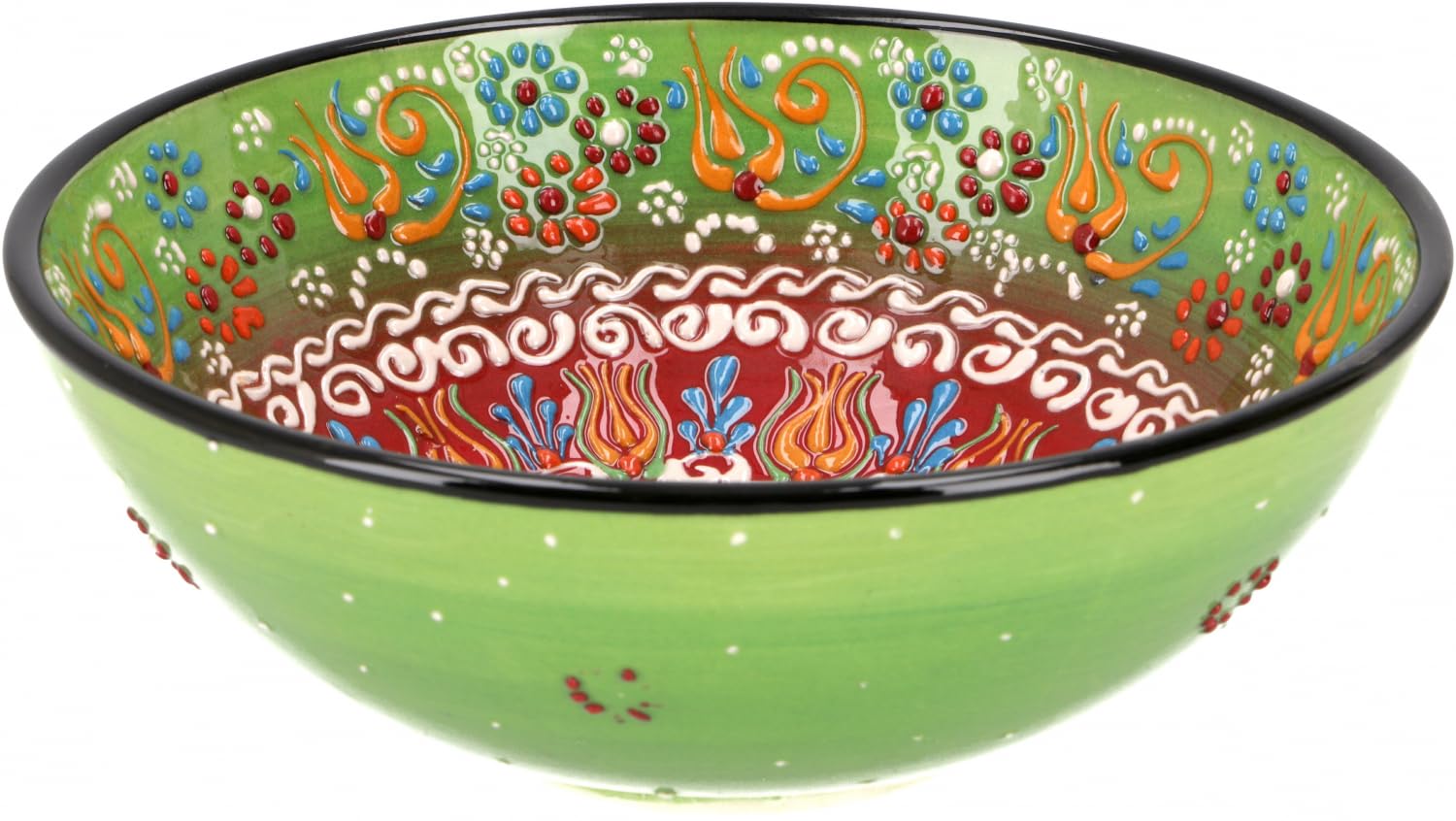 GURU SHOP 1 Stk. Orientalische Keramikschüssel, Schale, Müslischale, Handbemalt - Ø 21 cm/Modell 1