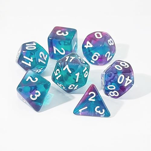 Vista 9 de DND - Juego de 7 dados poliédricos pastel únicos para D&D, Calabozos y Dragones, juegos de rol, RPG, accesorios MTG - Juego de sistema D20
