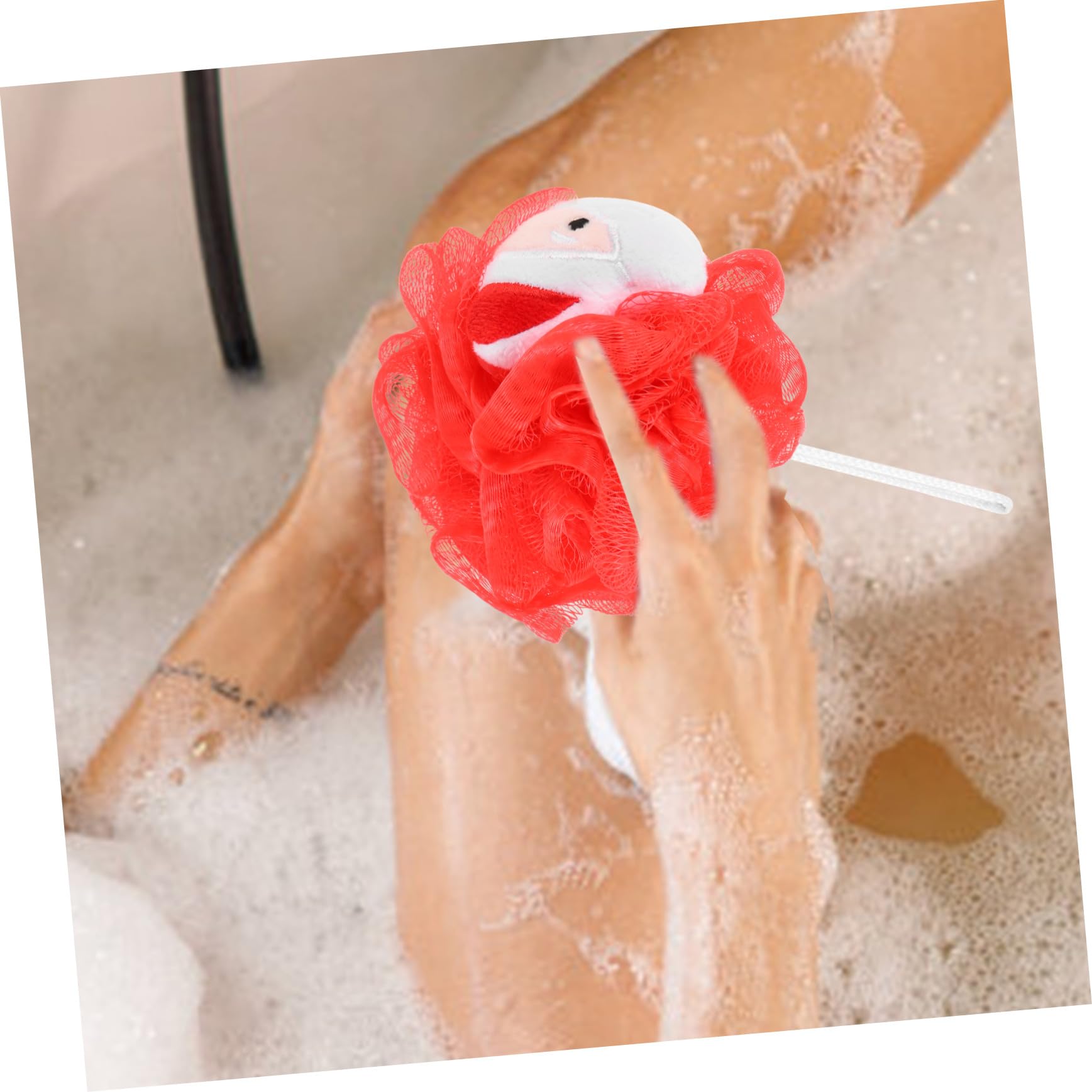 12 Pezzi Spugne Doccia Natalizie con Morbida Loofah Esfoliante per Bagno Palline Lavaggio PE Resistente e Schiuma Accessori Bagno Festivi