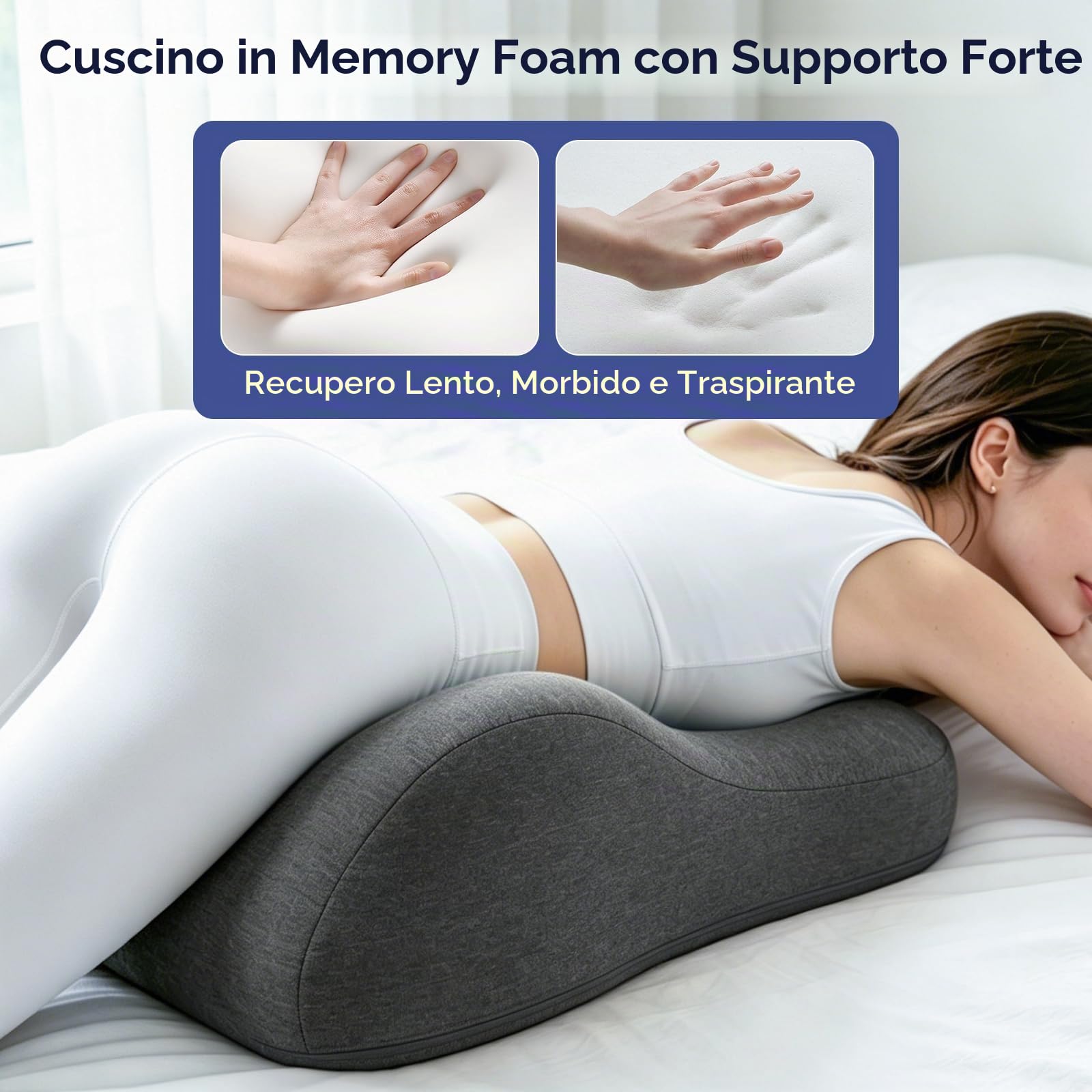 Cuscino a Cuneo per Coppie, Cuscino di Supporto in Memory Foam per la Vita