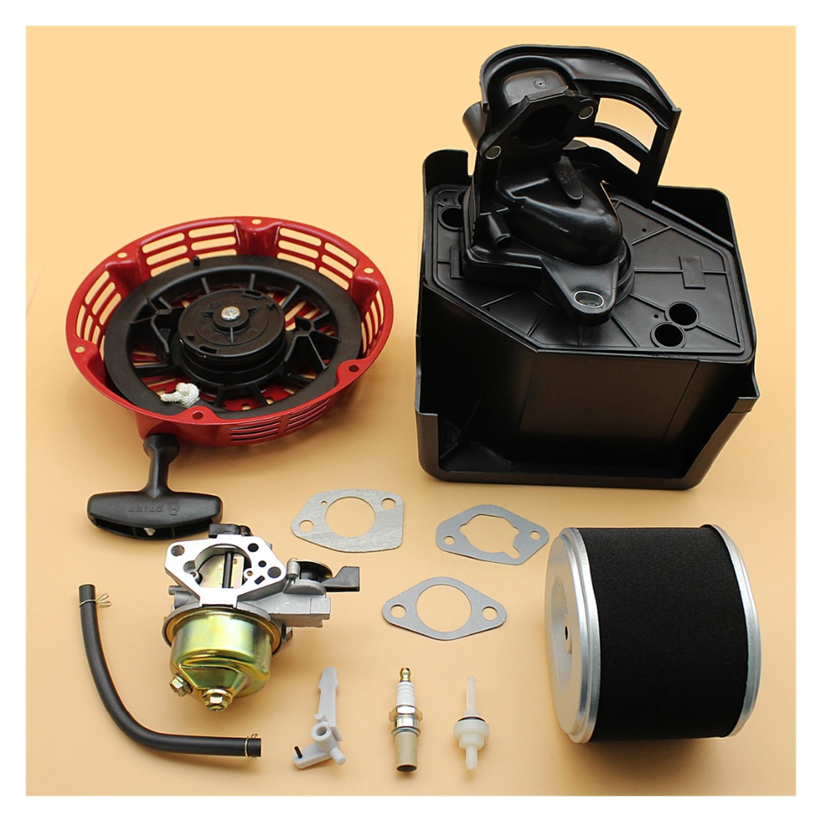 Conjunto de carcasa de filtro de aire de carburador de arranque for cortacésped generador de gasolina de motor GX390 188F 13HP 5KW 6.5KW