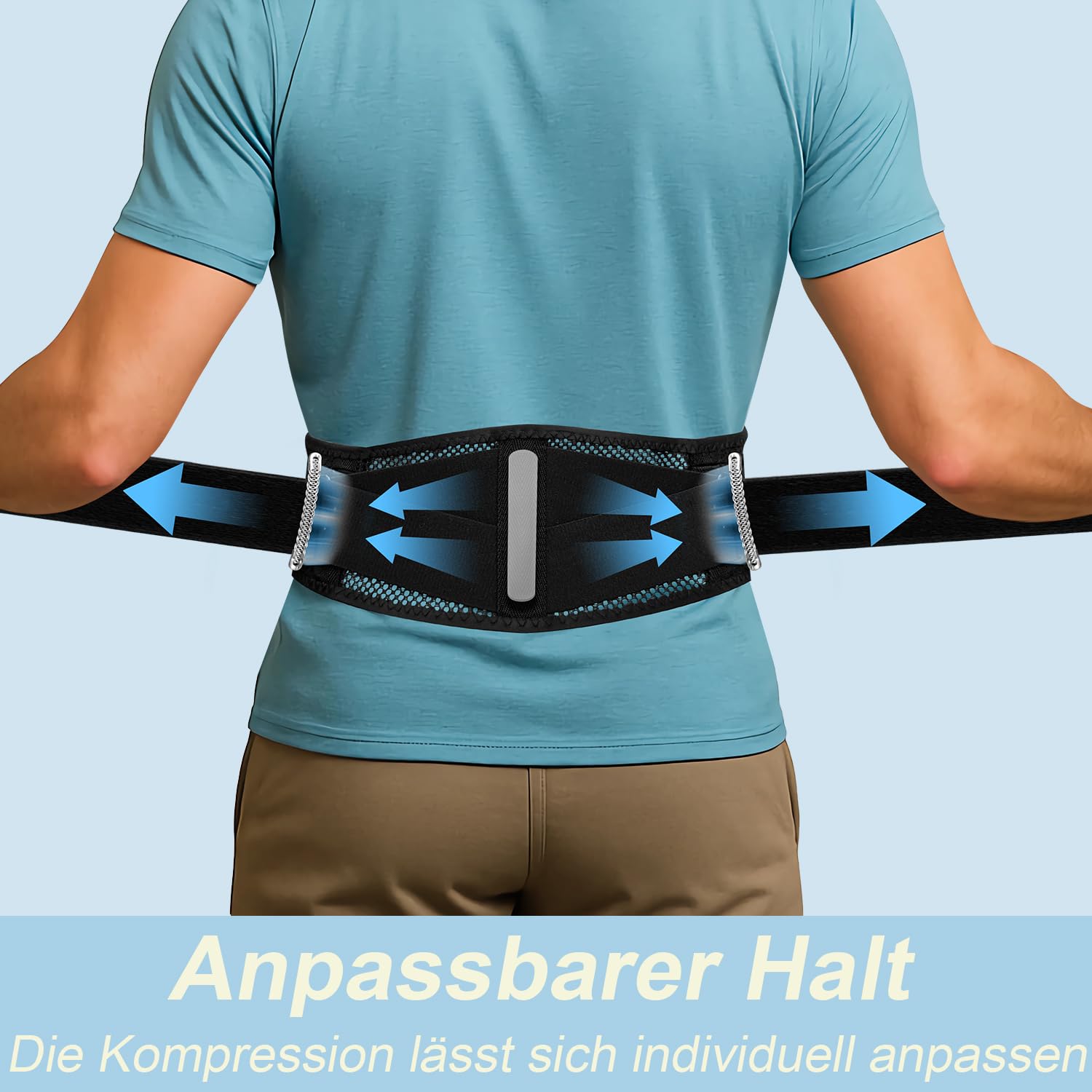 cybryeh Dünner & leichter Rückenstützgürtel für den unteren Rücken – Schmaler, atmungsaktiver Stützgürtel mit verstellbarer Lendenstütze für Damen und Herren, Komfort den ganzen Tag