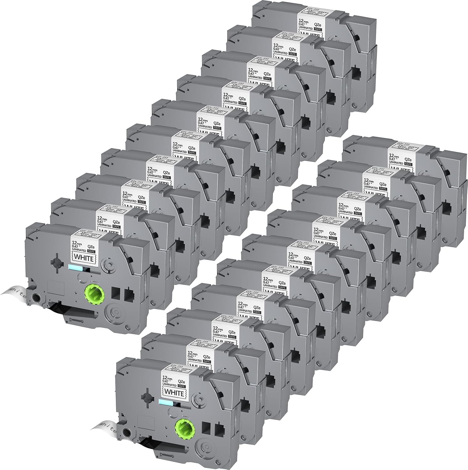 20Pack TZe-231 Tape Label Maker Compatible with Brother P-Touch TZe-231 Tape, TZE231 12 0.47x 26.2 ft Laminated Black on White, for use with PT-D210, PT-H110, PT-D220, PT-D410, PT-D600