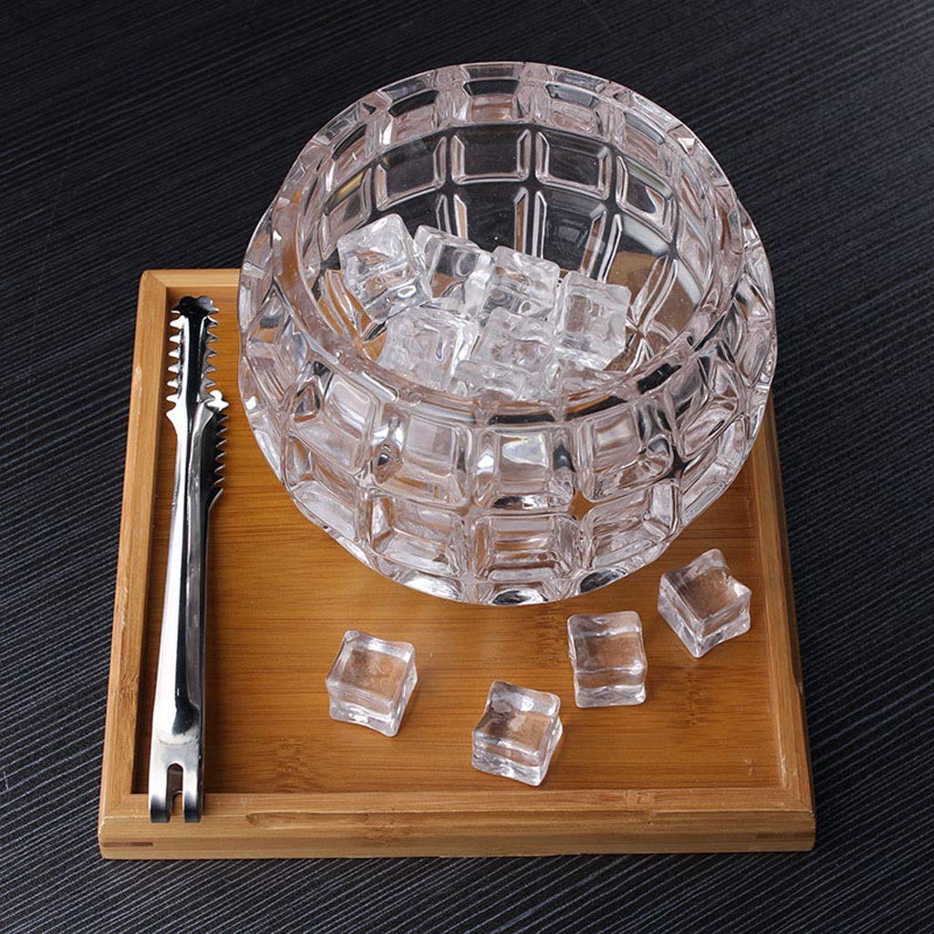 Seaux à Glace Seau à Glace en Verre créatif Bar glaçon Seau à Glace Maison Restaurant Seau de Stockage de Bureau Envoyer des Pinces à Glace en Acier Inoxydable Seau à Glace Seau à Vin