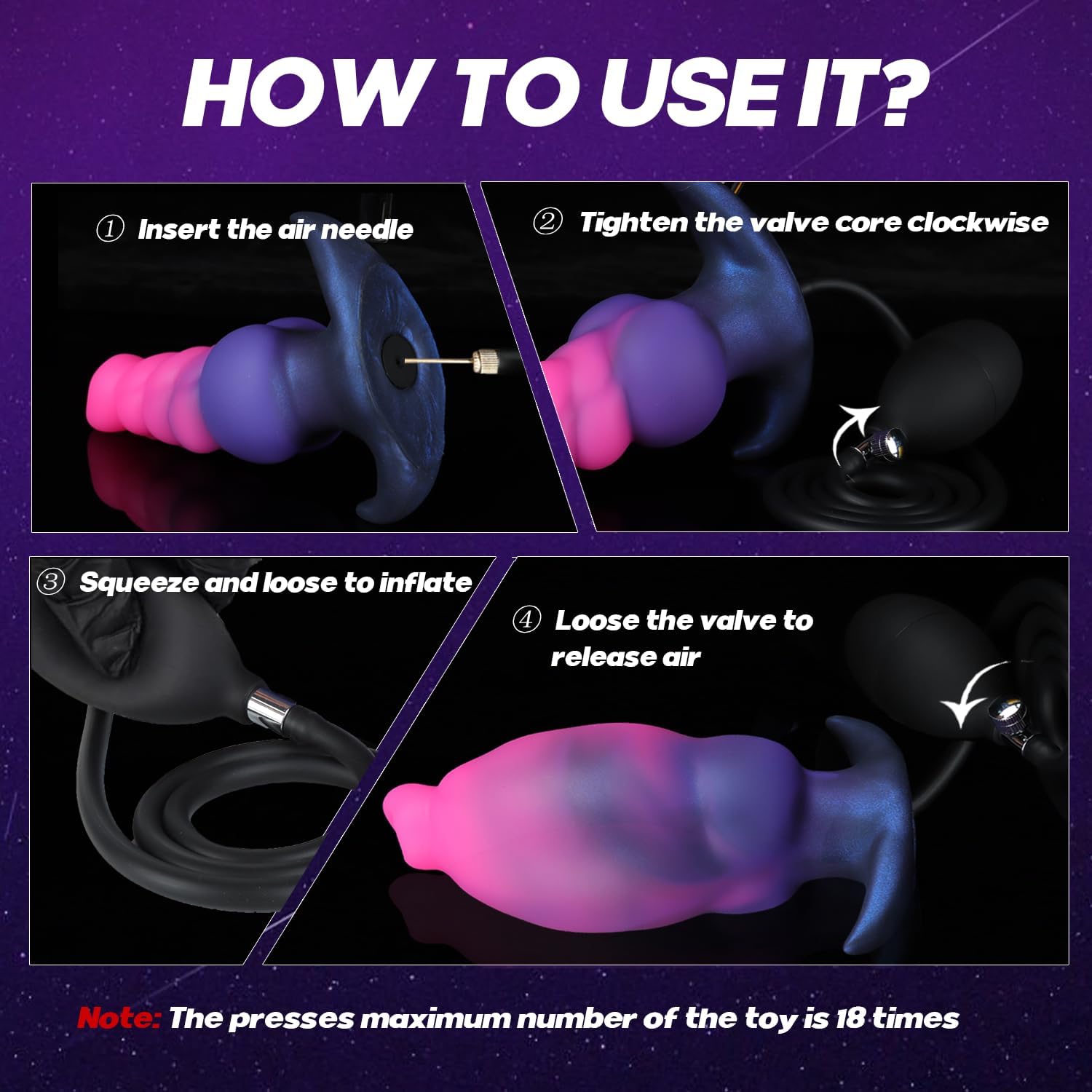 Inflatable Butt Plug Knot Large ButtPlug,Large Anal Plug Wearable Inflatable Dildo Silicone Prostate Toy with Safe T-Base,Anal Trainer Stretcher Adult Sex Toy for Men Women Couple Gay
