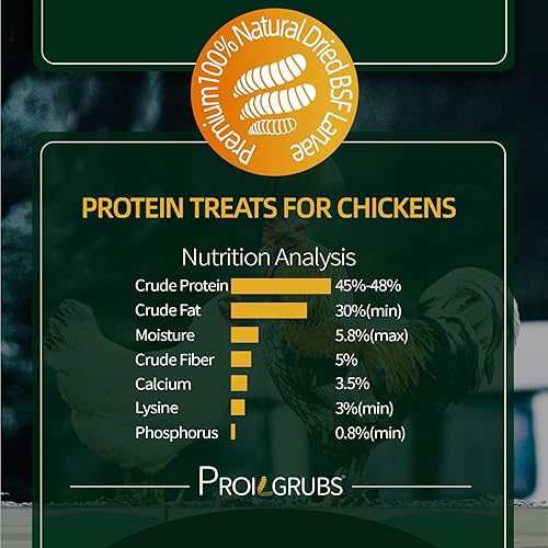 Miniatura 5 de PROILGRUBS 5 libras - Gusanos secos sin OMG para pollos - 85 veces más calcio que los gusanos de la harina - Golosinas de larvas de mosca de soldado