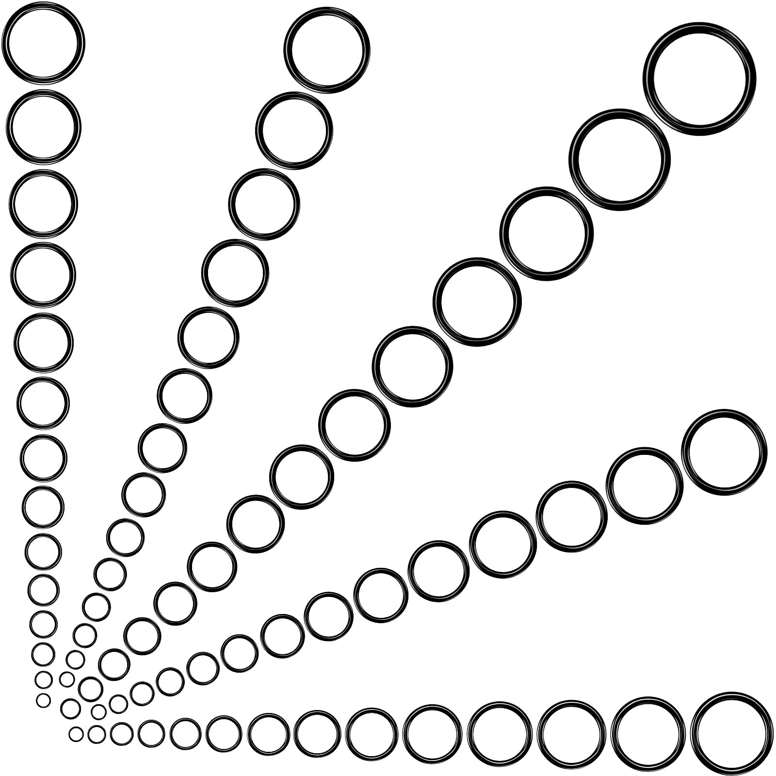 Sosation 70 Pcs Fishing Rod Tip Repair Kit Fishing Pole Eyelet Repair Kit Ceramic Guide Rings 14 Sizes 0.09-1.17 Inch, Black