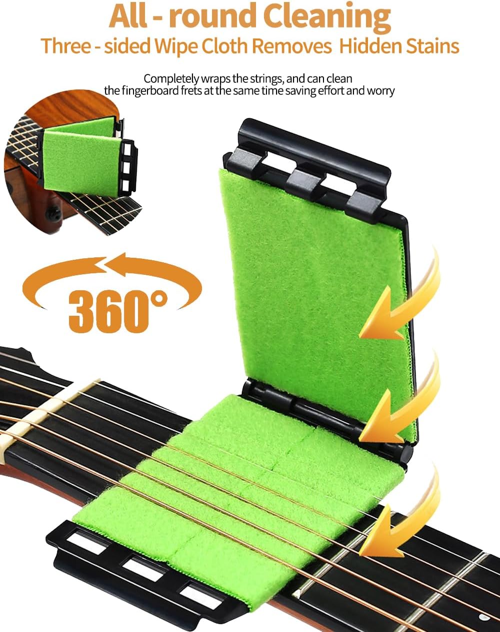 Reusable Guitar String Cleaner, 2Pcs