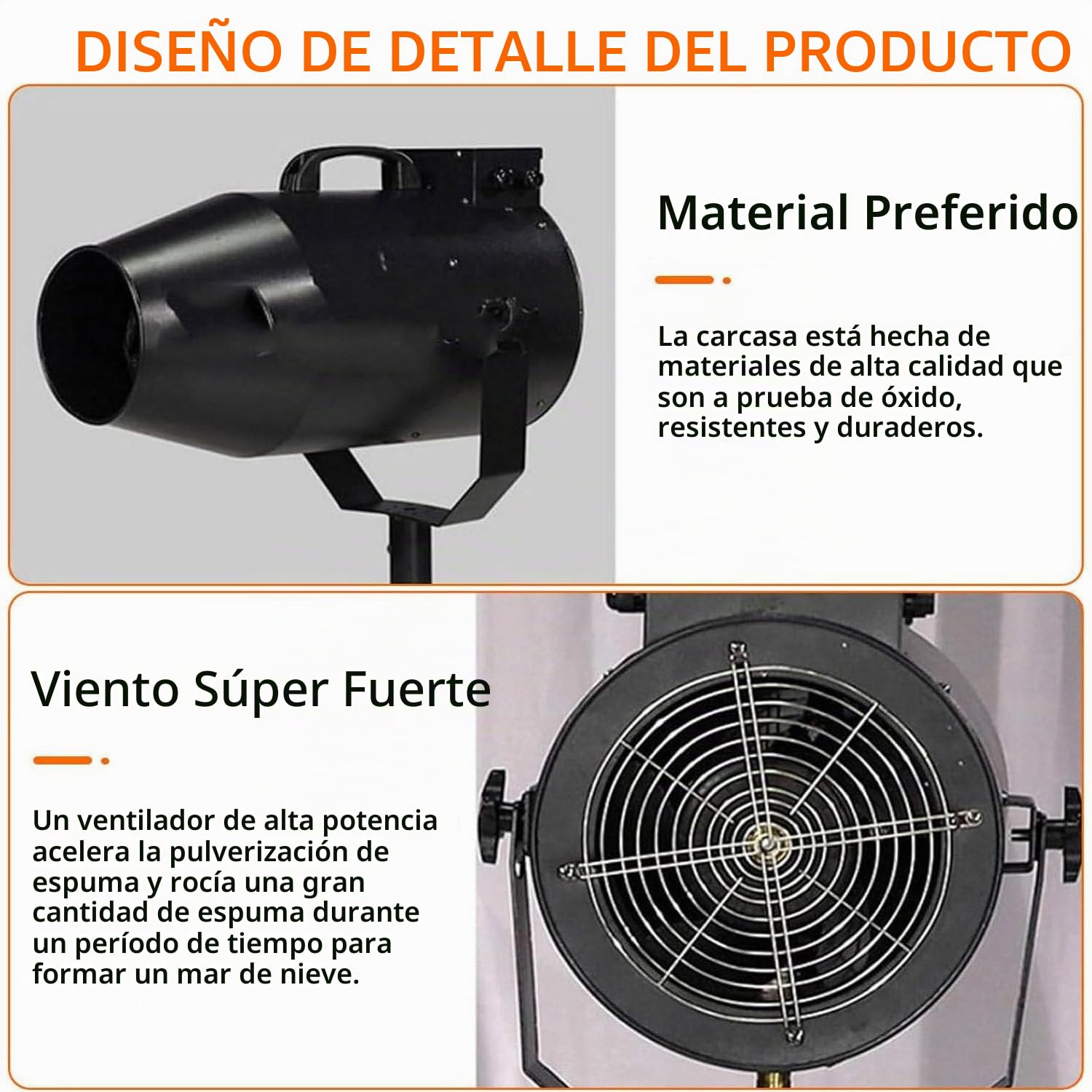 Máquina de Burbujas con cañón de Espuma, máquina de Espuma para escenarios Grandes, máquina de Espuma de 1000 W para Fiestas, máquina de Espuma con Chorro de Efecto de Escenario,Yellow