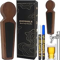 Vista 1 de Mango de grifo de cerveza, 2 bolígrafos con mango de grifo, mango de barril con envoltura de regalo para Kegerator, Homebrew y bares