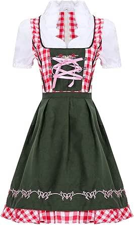 MNSWR Dirndl Damen Für Oktoberfest - Traditionelles Trachtenkleid In Übergrößen