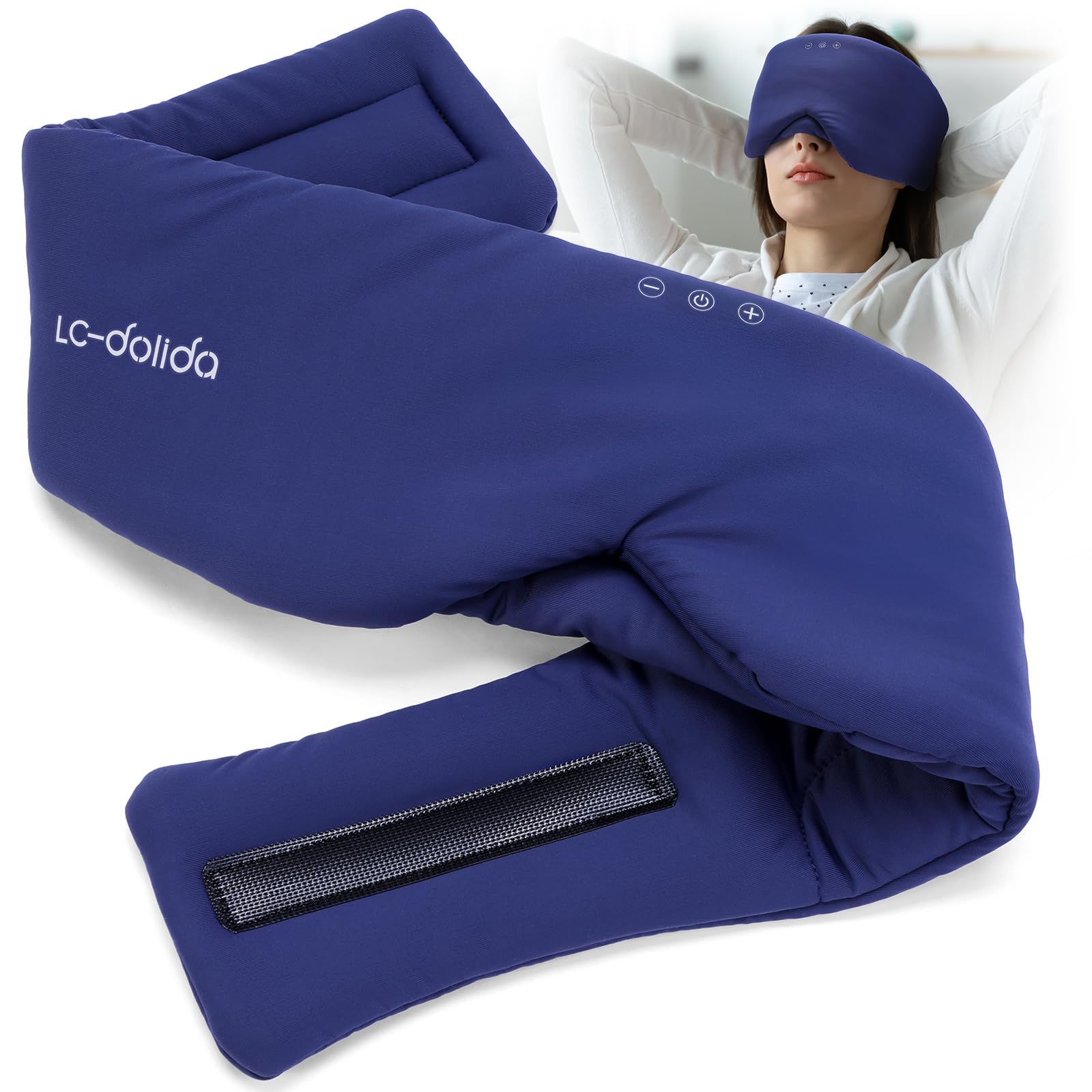 Luxury Bluetooth 5 4 Sleep Mask for Adults - Ice Fiber Cooling HD Sound 100 Light Blocking Adjustable