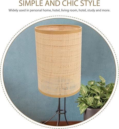 Miniatura 6 de Pantalla de lámpara de araña Pantalla de lámpara de ratán cubierta de luz tejida Cesta de ratán Lámpara de araña Pantalla de lámpara colgante