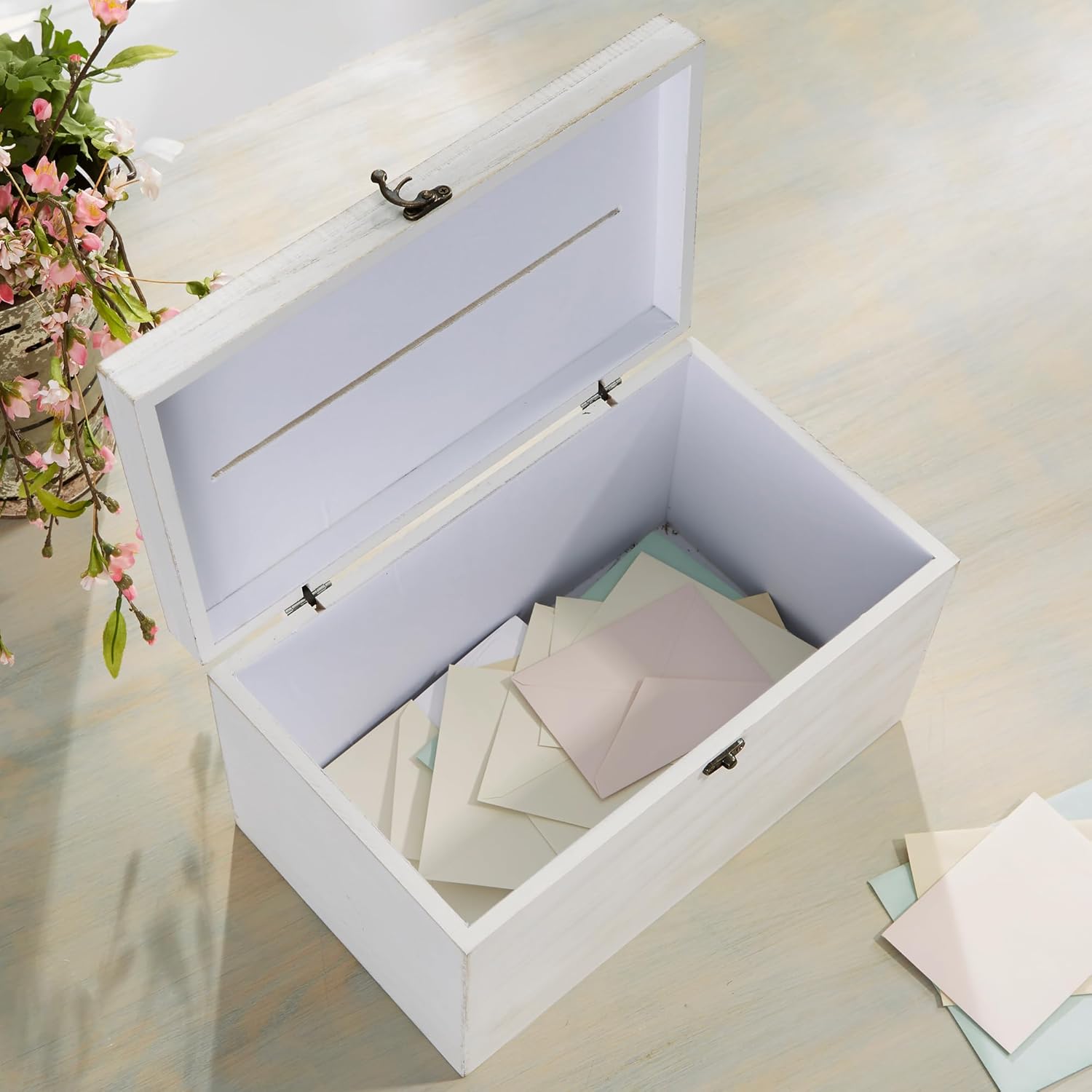 Personalization Universe Their Initials Engraved Wedding Wooden Keepsake Card Box
