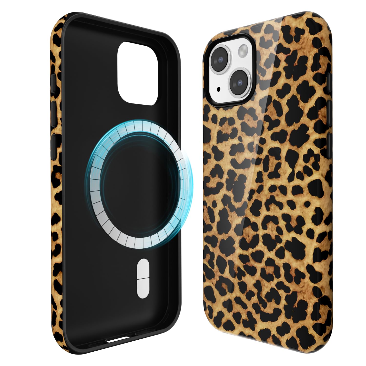 Coque iPhone 15 motif léopard Svanove - Style Y2K girly marron automne - 8