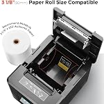 MUNBYN Thermal Receipt Printer, 80mm POS Printer with USB/LAN Ports Auto Cutter, Supports ESC/POS Command