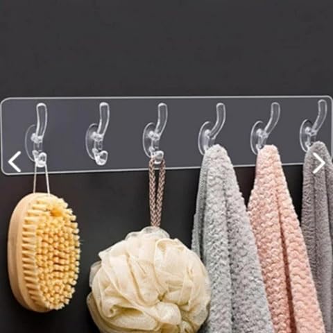 Bybaby 5'li Şeffaf Süper Yapışkan Askı, Banyo, Mutfak Düzenleyici Askı, Kendinden Yapışkanlı