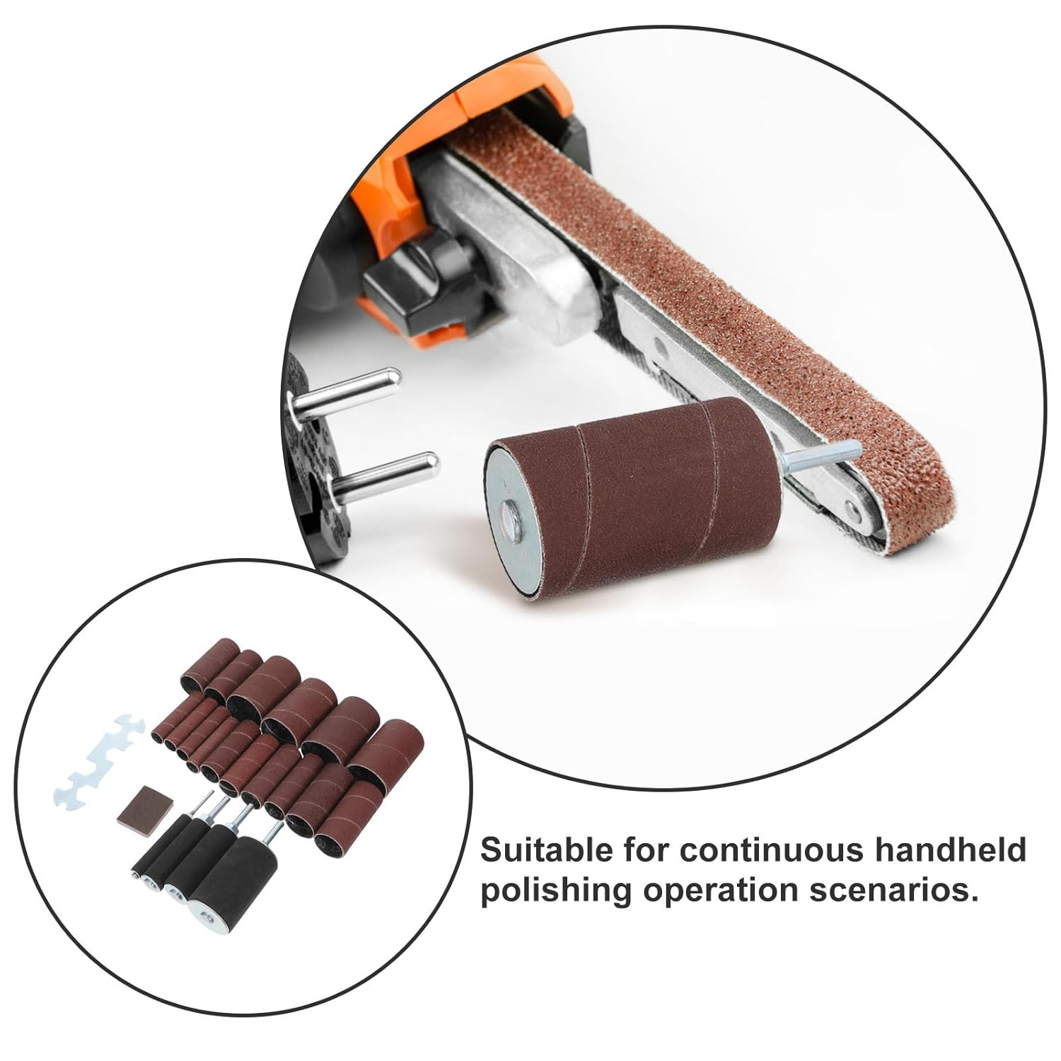 SHOWERORO 20pcs Sandpaper Bands Sanding Drum Sleeves Set, Abrasive Sanding Bands for Metal Rust Removal Woodworking Grinding Tool
