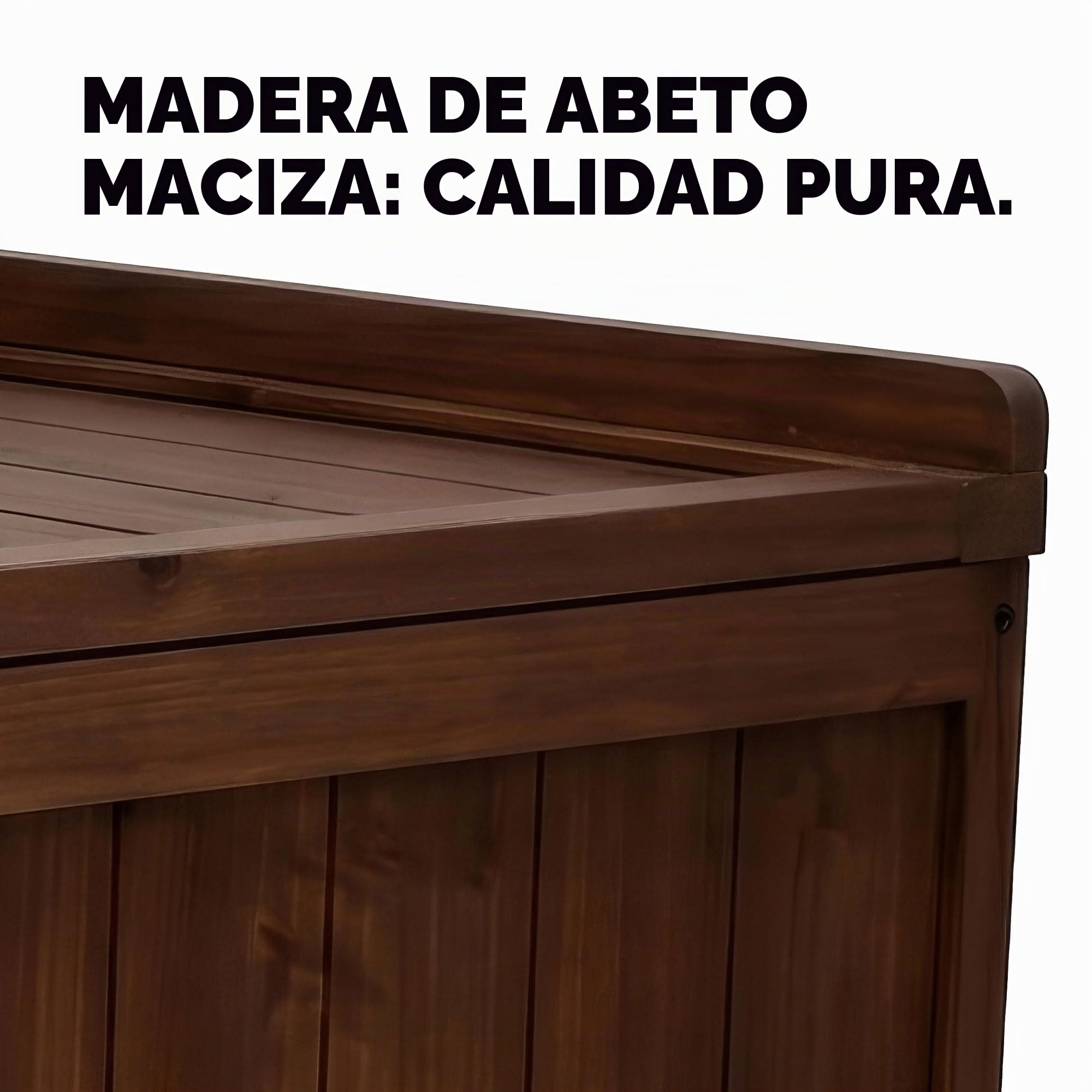 FRANKYSTAR® Cubo – Baúl de jardín de 113 x 60 x 53 cm, para exterior, contenedor con candado, de madera de acacia teca