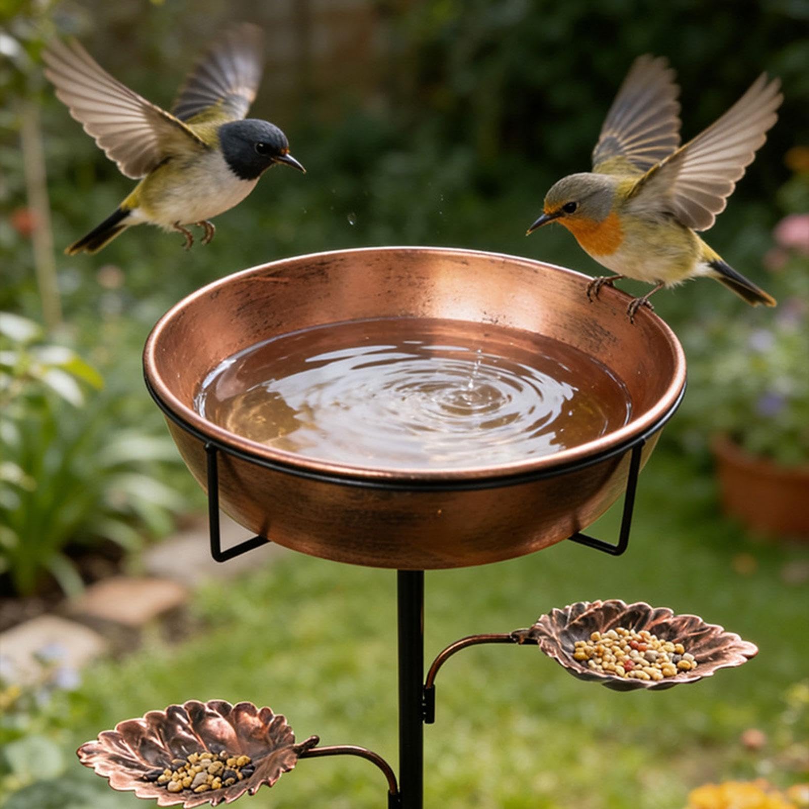 Mangiatoia per Uccelli da Esterno in Metallo Resistente, Ideale per Giardino O Patio.