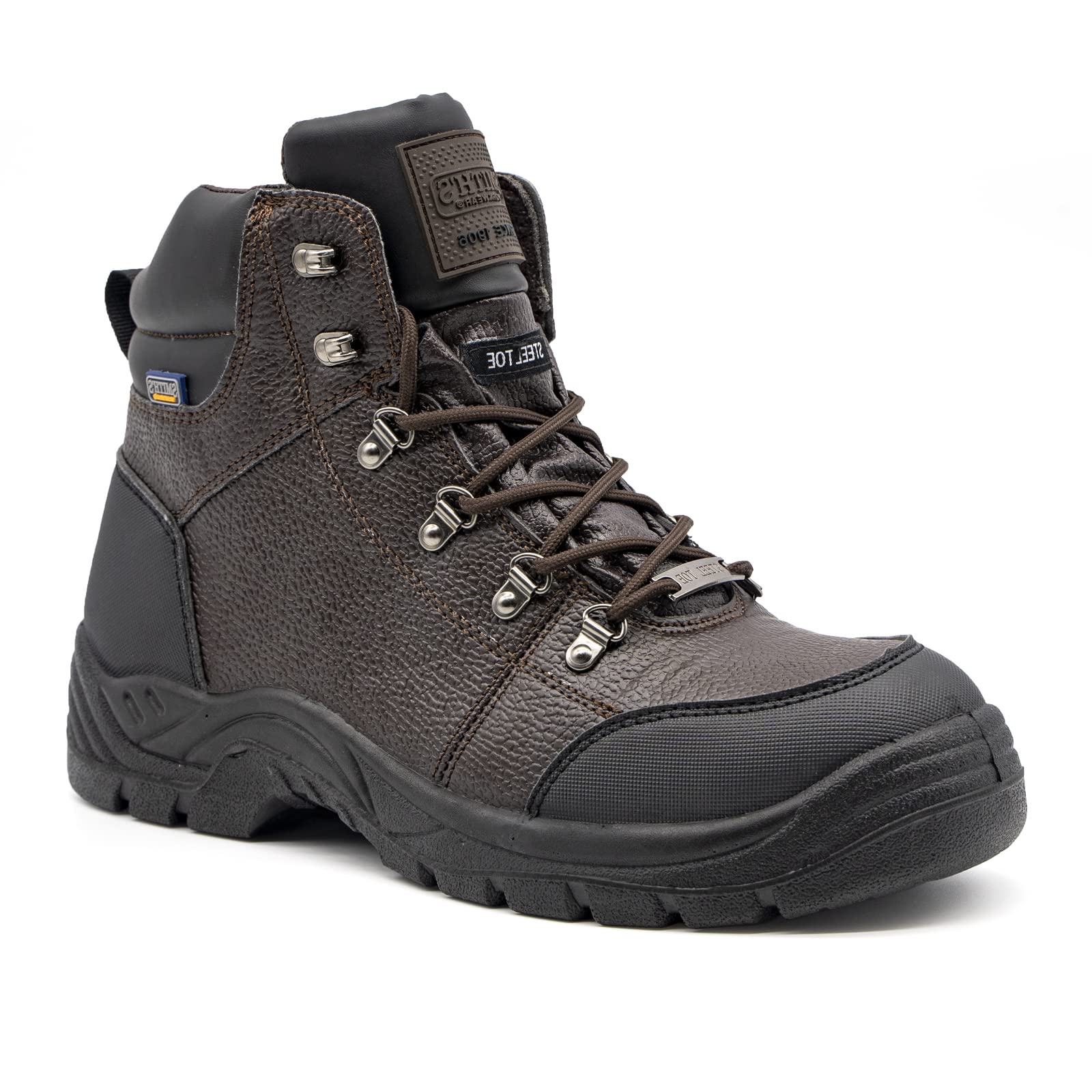 Smiths American Black Leather Monmouth Waterproof Lace Up Work Boots Men Sz 9 Smith main image 2
