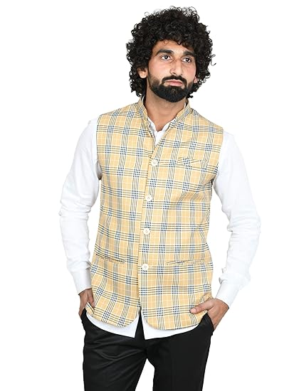 checked nehru jacket