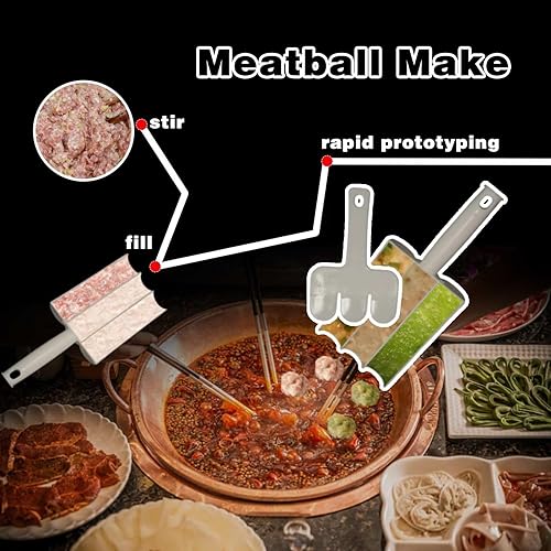 Miniatura 3 de Herramienta para hacer albóndigas, molde de albóndigas de cocina, 3 albóndigas a la vez, control rápido y eficiente del tamaño de albóndigas