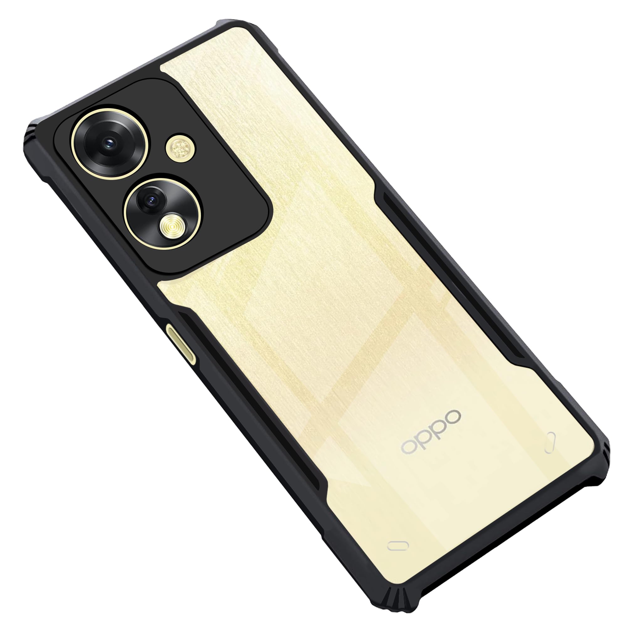 CEDO Oppo A59 (5G) Back Case Cover | Camera Protection Shockproof Bumper-Edge | Acrylic Crystal Clear 360 Degree Protection TPU+PC | Transparent Eagle Back Case Cover (Black) (B0D7Z9KG94) Amazon Price History, Amazon Price Tracker