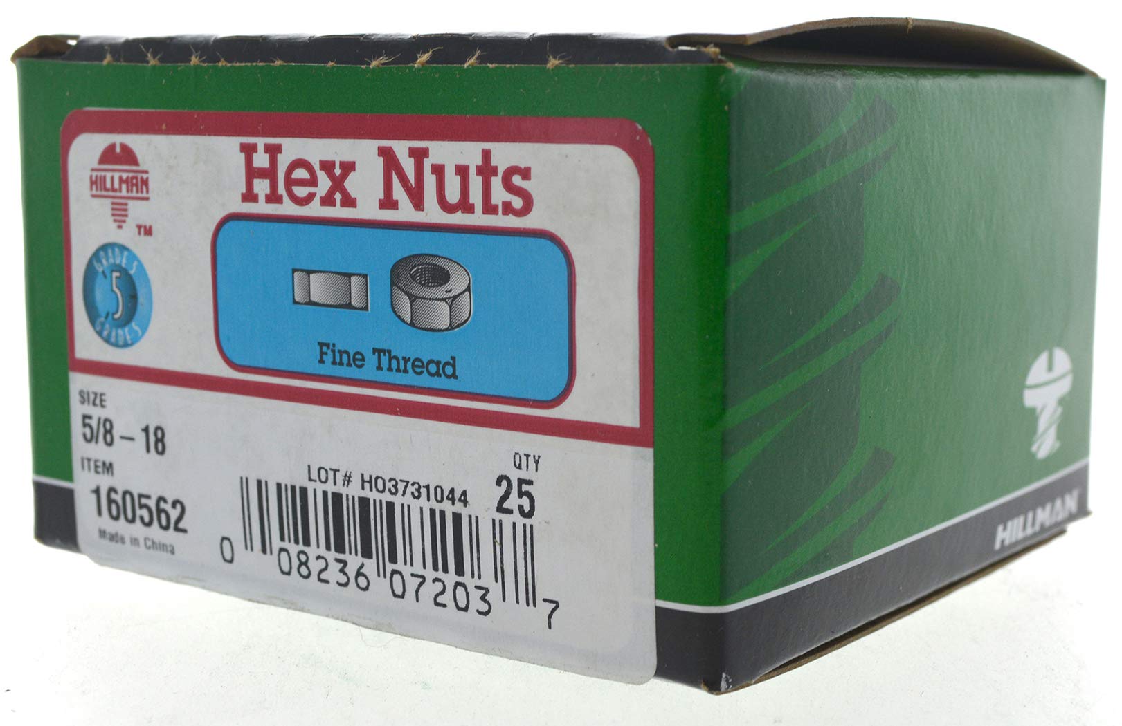 Amazon.com: Hillman 160562 Grade 5 Finish Hex Nut, 5/8-Inch by 18