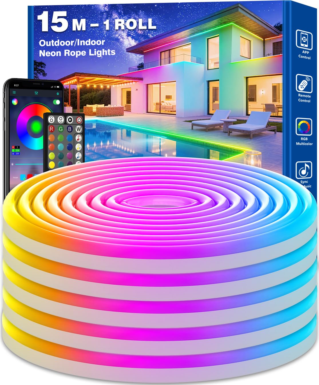 AHRLHR Waterproof Neon Rope Lights IP68