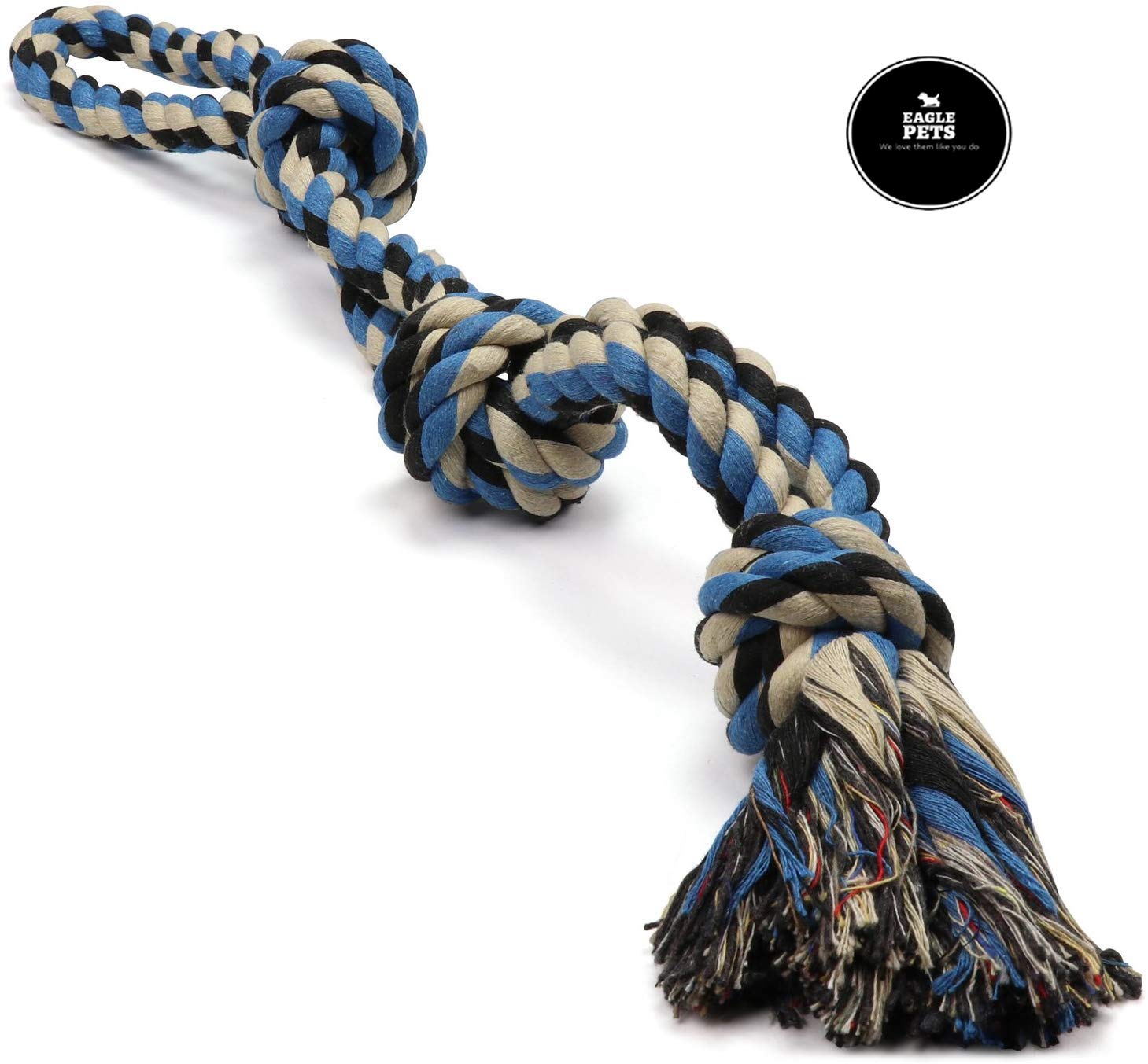 EAGLE PETS Dog Toys for Aggressive Chewers - 3 Double Knot Heavy Duty XL Dog Rope Toy for Large Breed Puppy - Medium and Large Dogs for Chewing, Teething, Tug of War (Color May Vary) (B08JHFK3M1) Amazon Price History, Amazon Price Tracker