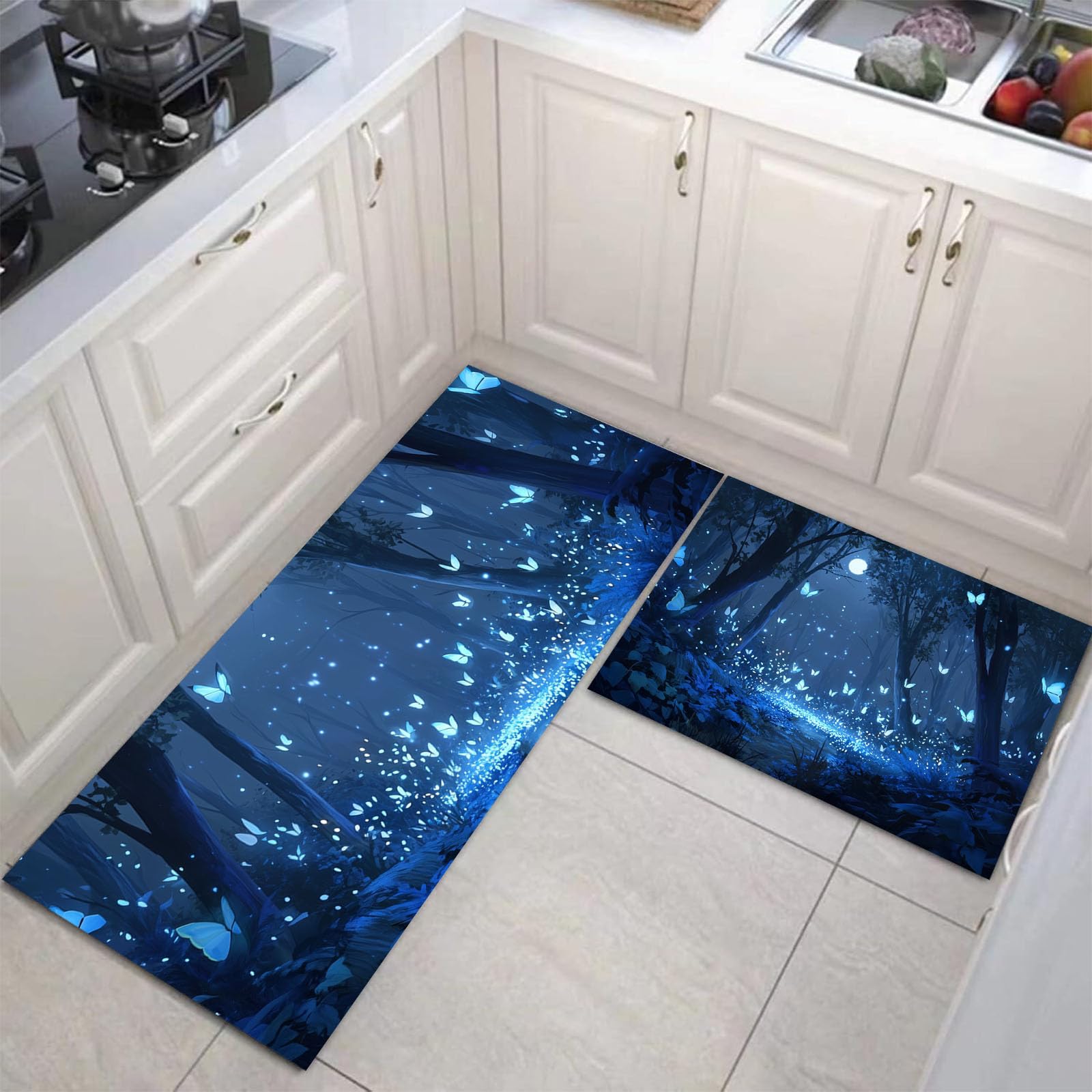 Tapis de cuisine anti-fatigue bleu marine pour soulager vos pieds