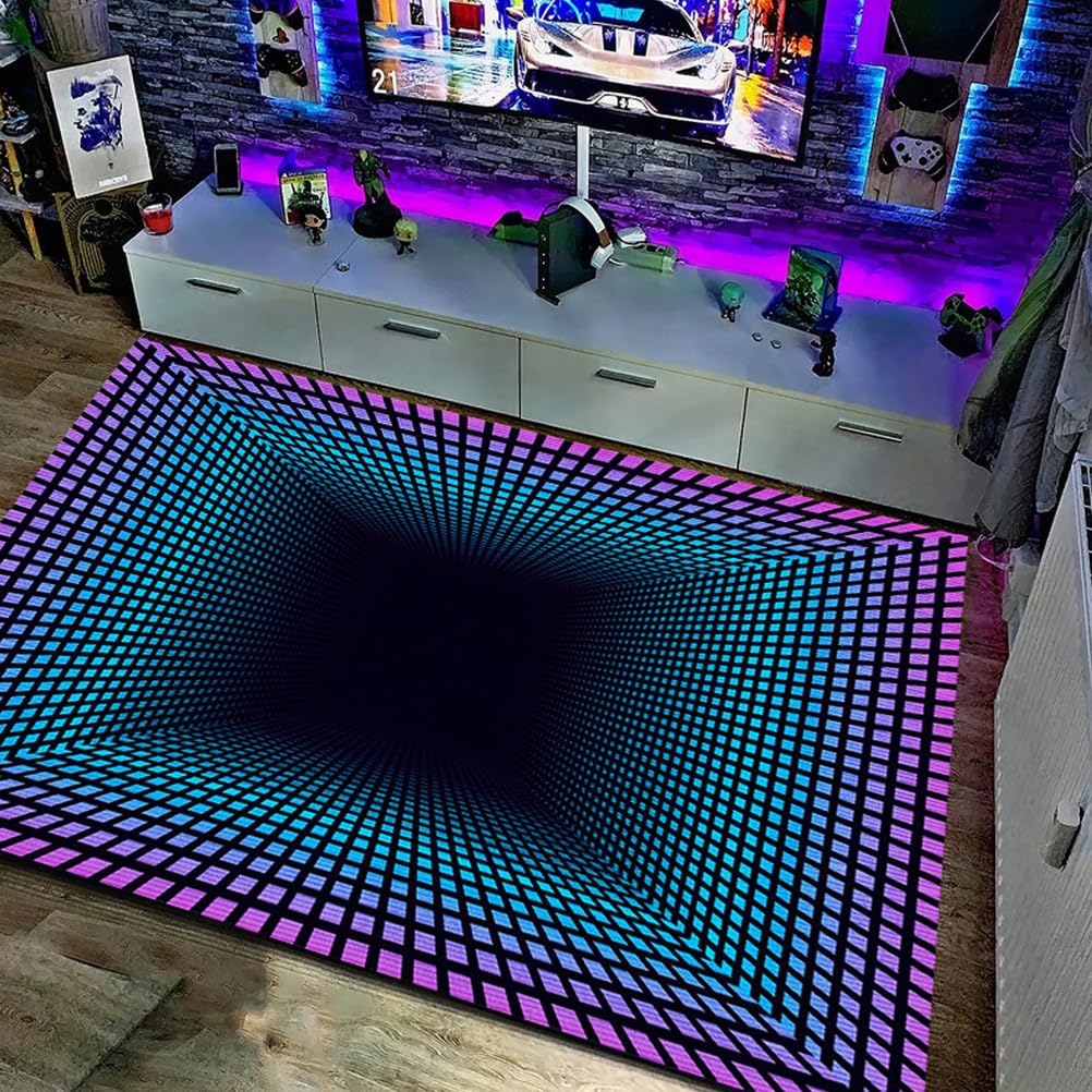 Juxdzishw Y 3D Optical Illusion Rug - Vortex Illusion Floor Mat For Door Entrance, Bathroom, Stairs, Playroom, Living Room, Or Area,,60 * 90Cm