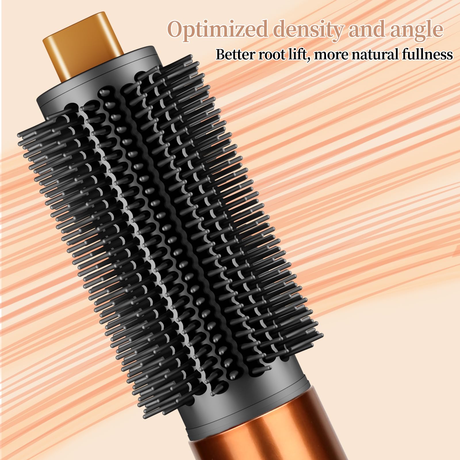 Spazzola rotonda per accessori Dyson Airwrap, spazzola volumizzante ovale più grande compatibile con Air Wrap, stili voluminosi lucidi, oro