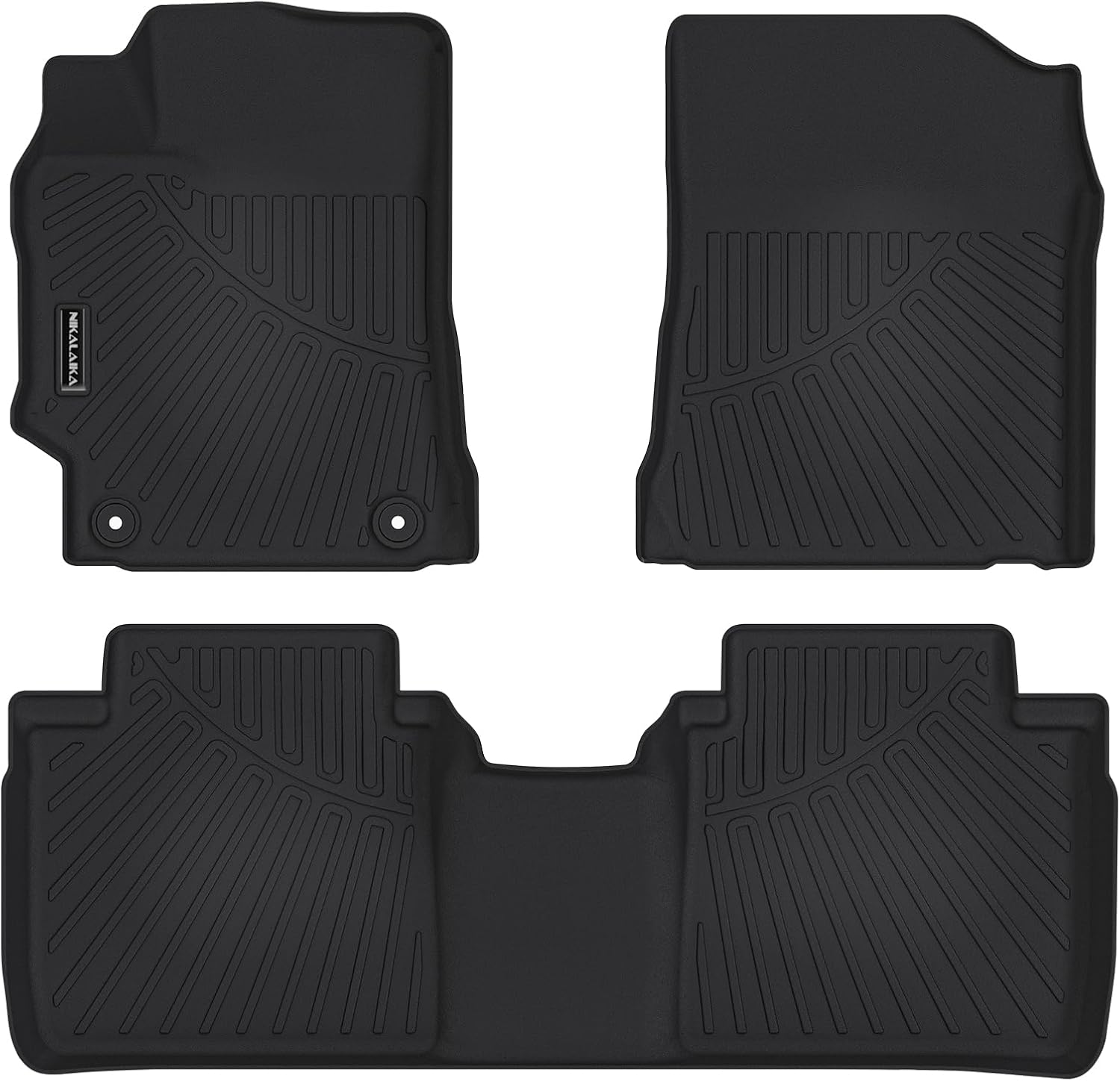 Floor Mats for 2012-2017 Toyota Camry (Include Hybrid) All Weather Protection TPE Rubber Full Set Automotive Floor Liners for 2017 Camry Hybrid Accessories, Odorless Anti-Slip, 1st & 2nd Row, Black